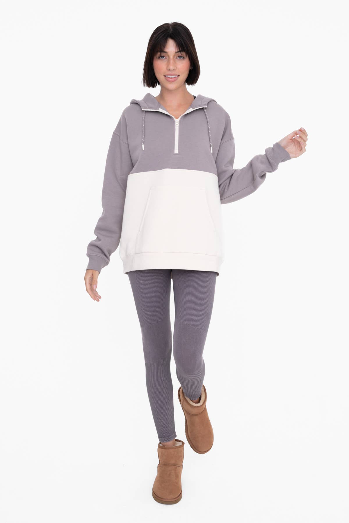 Mono B - Wholesale Hoodie - Women's - 2-Tone Color Blocked Hoodie with Pocket11