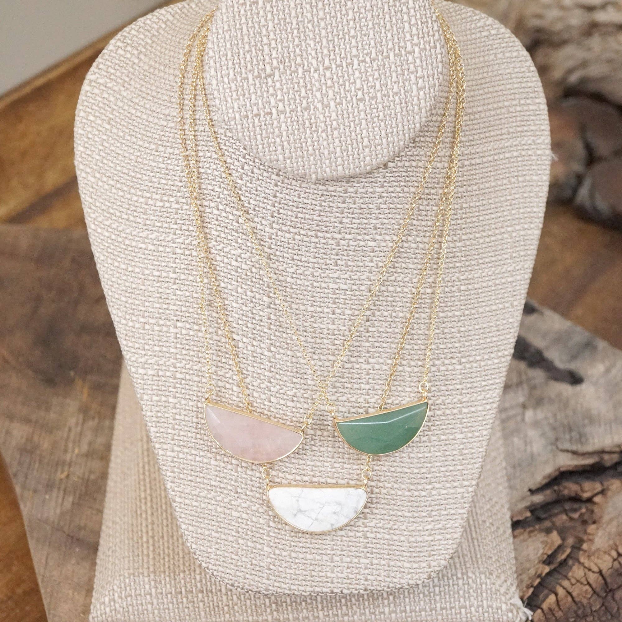 PennyLine inc - Wholesale Link & Chain Necklace - Semi Precious Dainty Necklace - Pink Green White4
