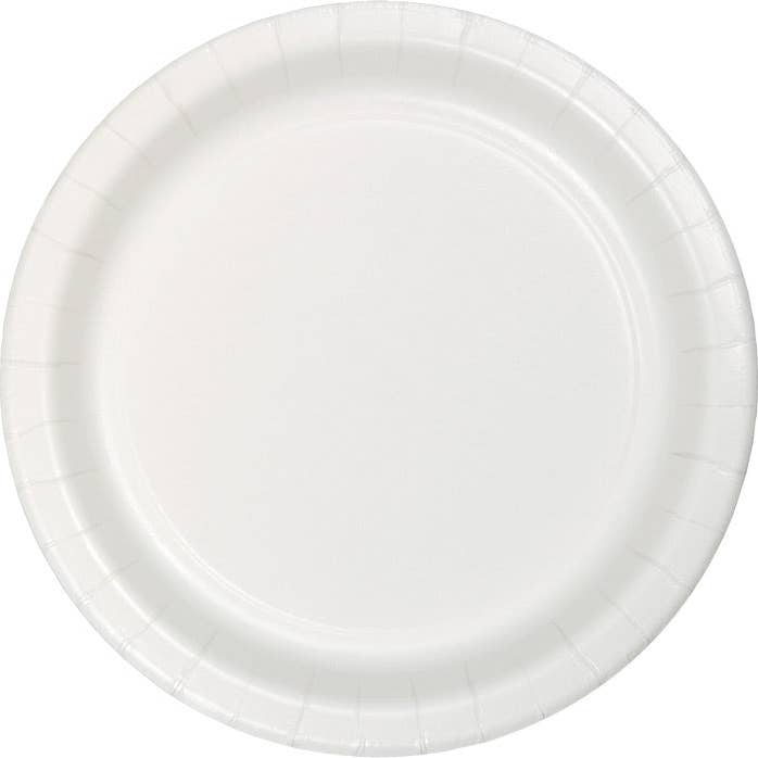 White Sturdy Paper Banquet Plates 10.25 inch, 24/Pkg for wholesale by Bulk Party Decor
