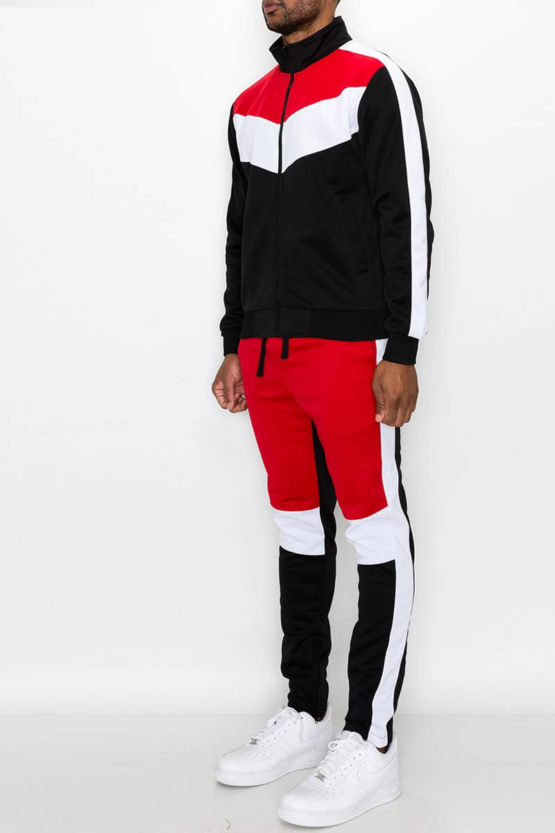 Victorious - Wholesale Tracksuit - Men's - ST553 Color Block Track Suits Set Pre-Pack6