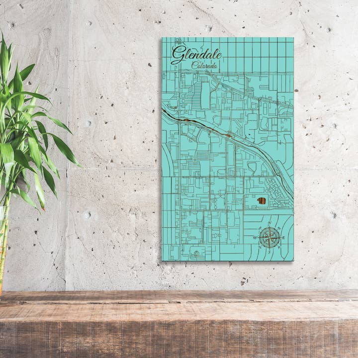 Colorado : Plan des rues de Glendale pour la vente par Fire & Pine