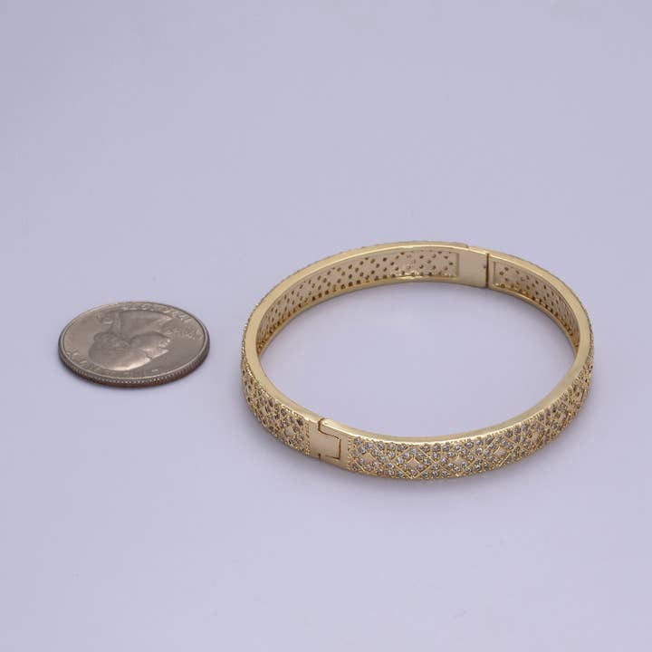 Aim Eternal - Wholesale Armband - Sierlijke goud gevulde Rhombus CZ Bangle armband om te stapelen