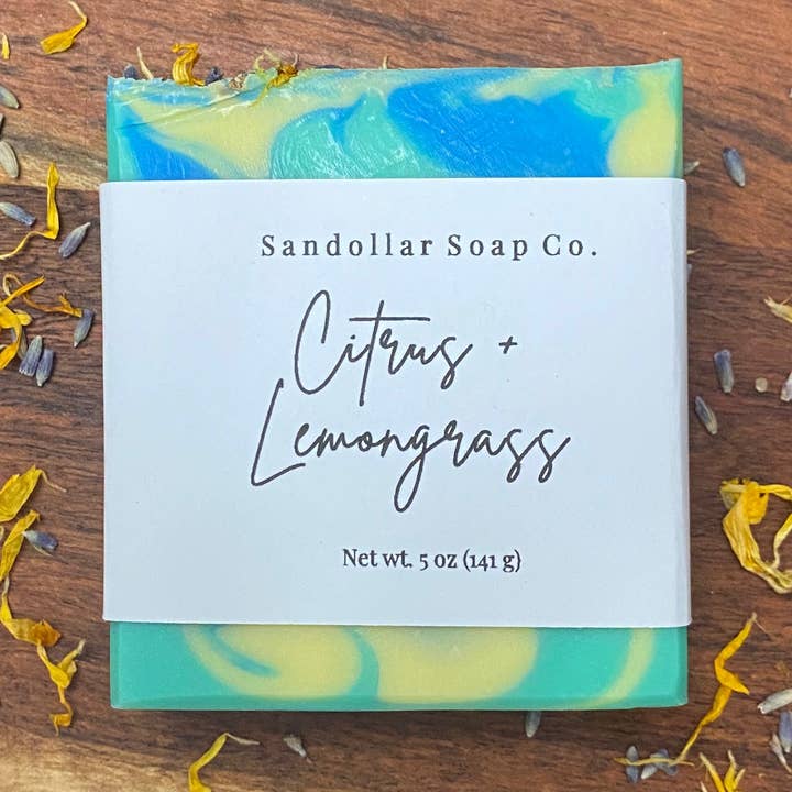 Savon au beurre de karité Citrus + pour la vente par Sandollar Soap Co.