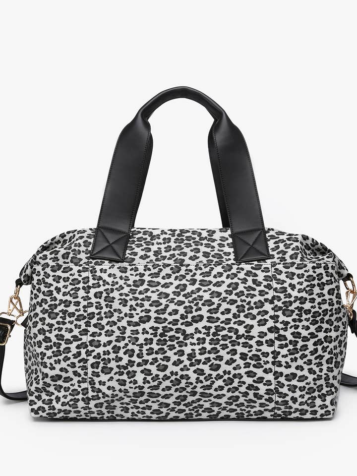 M2279FCN Navy Faux Canvas Weekender w/ Dual Handles for wholesale by Jen & Co.