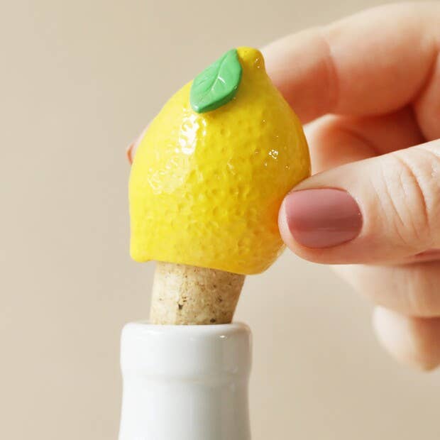Lisa Angel - Wholesale Wine Stopper - Lemon Cork Bottle Stopper