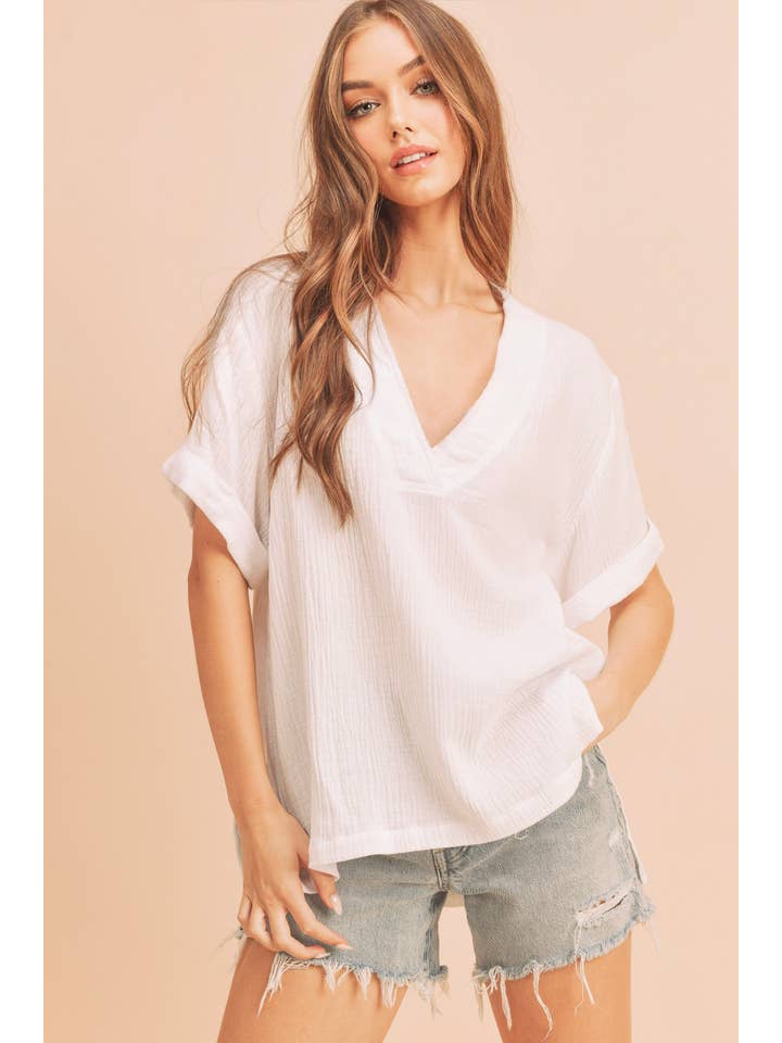 AEMI + CO - Wholesale Blouse - Women's - 8167BK Trudie Top