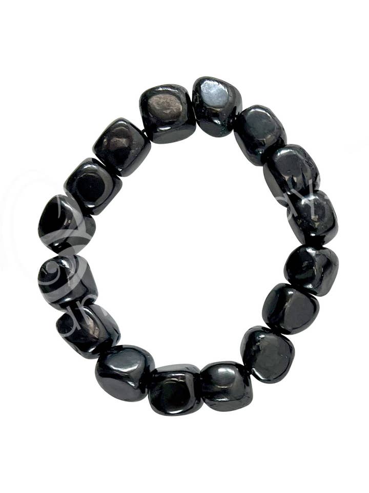 BRACELET - TUMBLED STONES SHUNGITE (10-13 MM) 7-7.5" (PC) for wholesale by Oceanic Linkways Inc