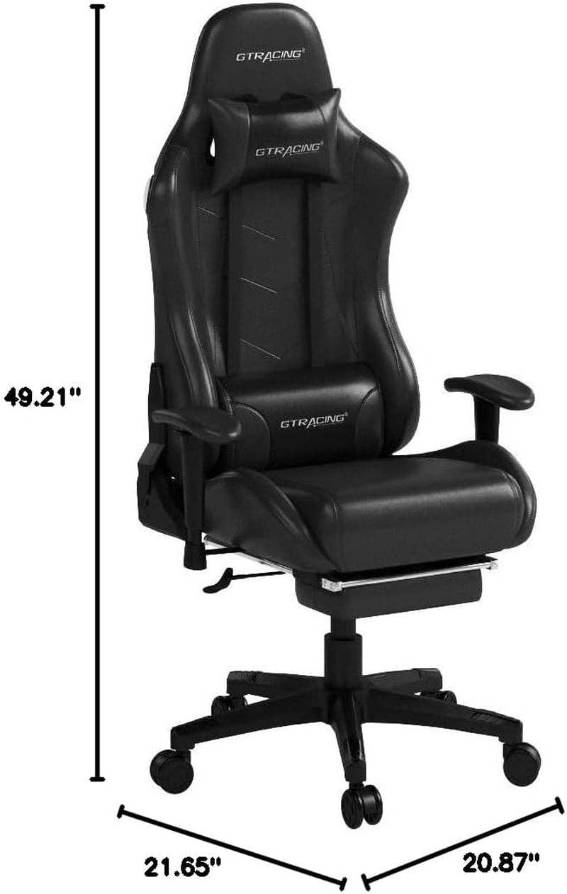 Black Gaming Chair With Footrest And Speakers Ergonomic Design for wholesale on Faire2