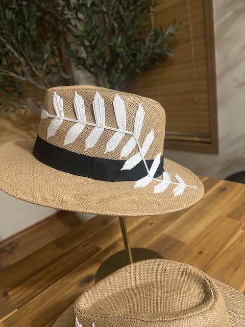 Campelle – Großhandel Fedora-Hut – Damen – Cannes Hellbraun/Weiß2
