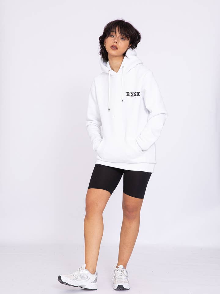 Unisex „Risiko“ Print Hættetrøje - Hvid for engroshandel hos AARHON