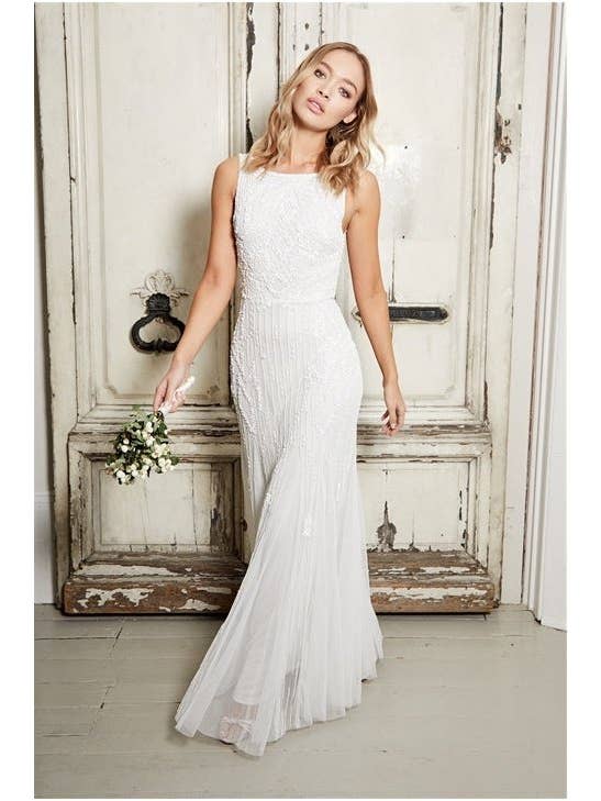 Aftershock London – wholesale Dress – Women's – Gracey White Embellished Maxi Dress1