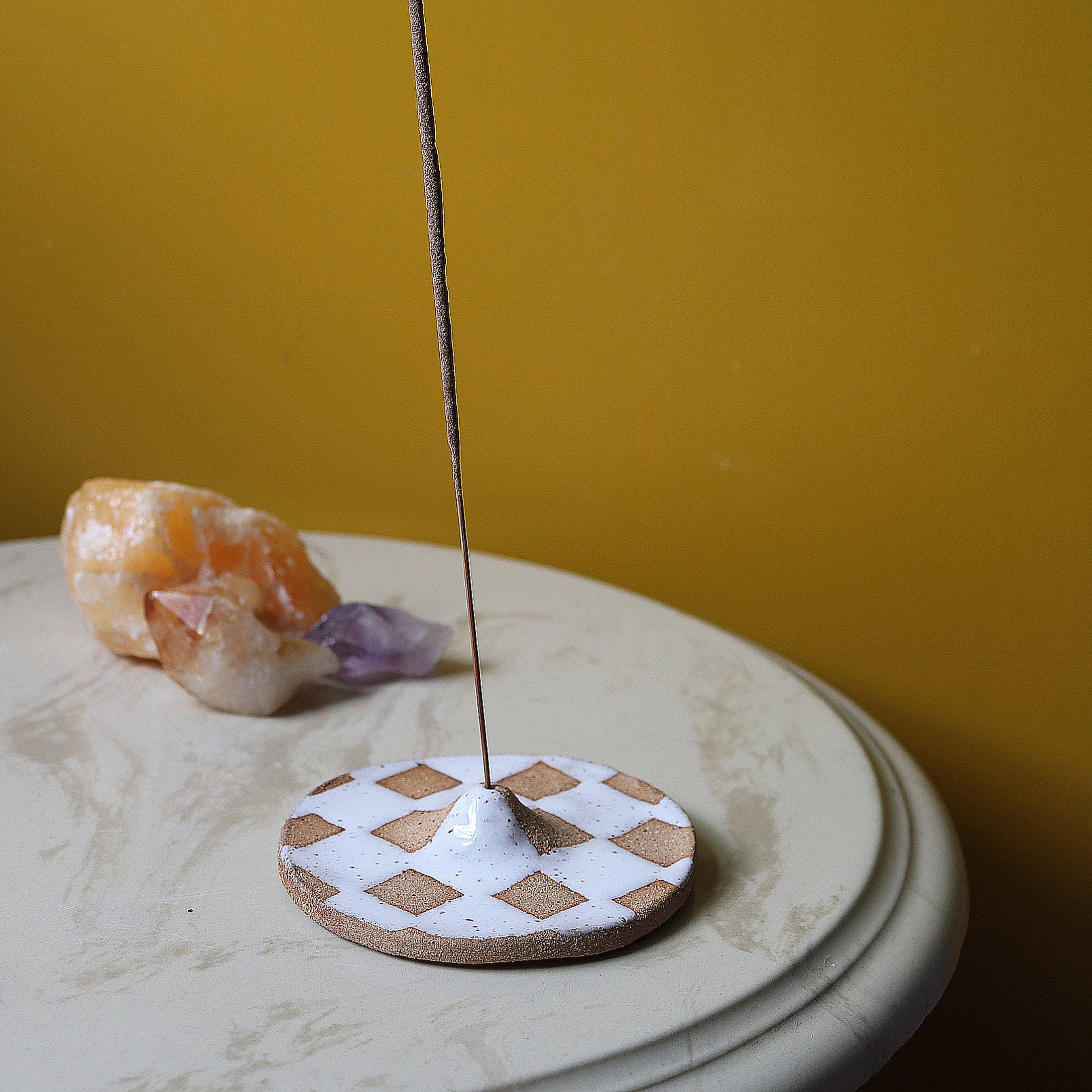 Nightshift Ceramics - Wholesale Incense Holder - Checkerboard Ceramic Incense Holder - 2 Colours2