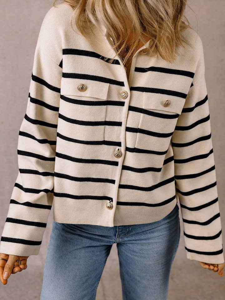 Genesis Pocket Buttoned Cardigan Sweater for wholesale by Threaded Pear