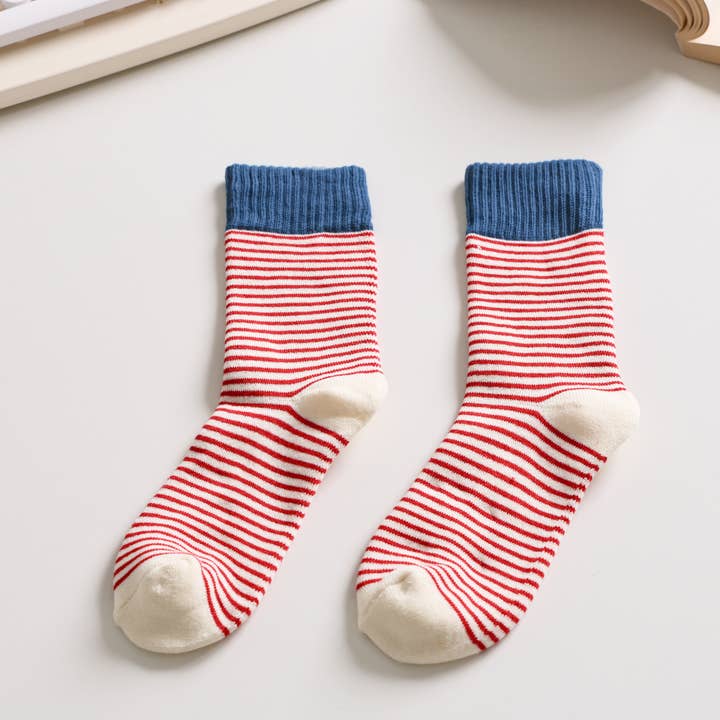 Happy Knits - Wholesale Socks – Women's - Women's Striped Cotton Socks - Soft, Breathable & Stylish1
