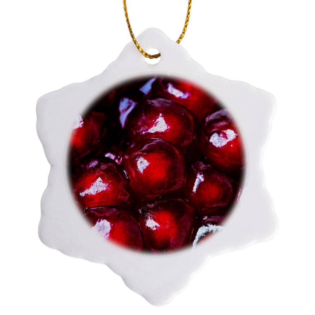 3dRose - Wholesale Ornament - 3dRose, Red pomegranate seeds, macro photo, Ornament0