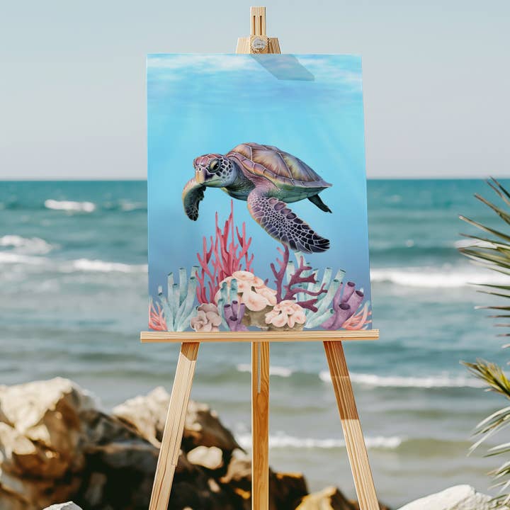 Sea turtle 8x10 art print for wholesale by Latitudes Designs