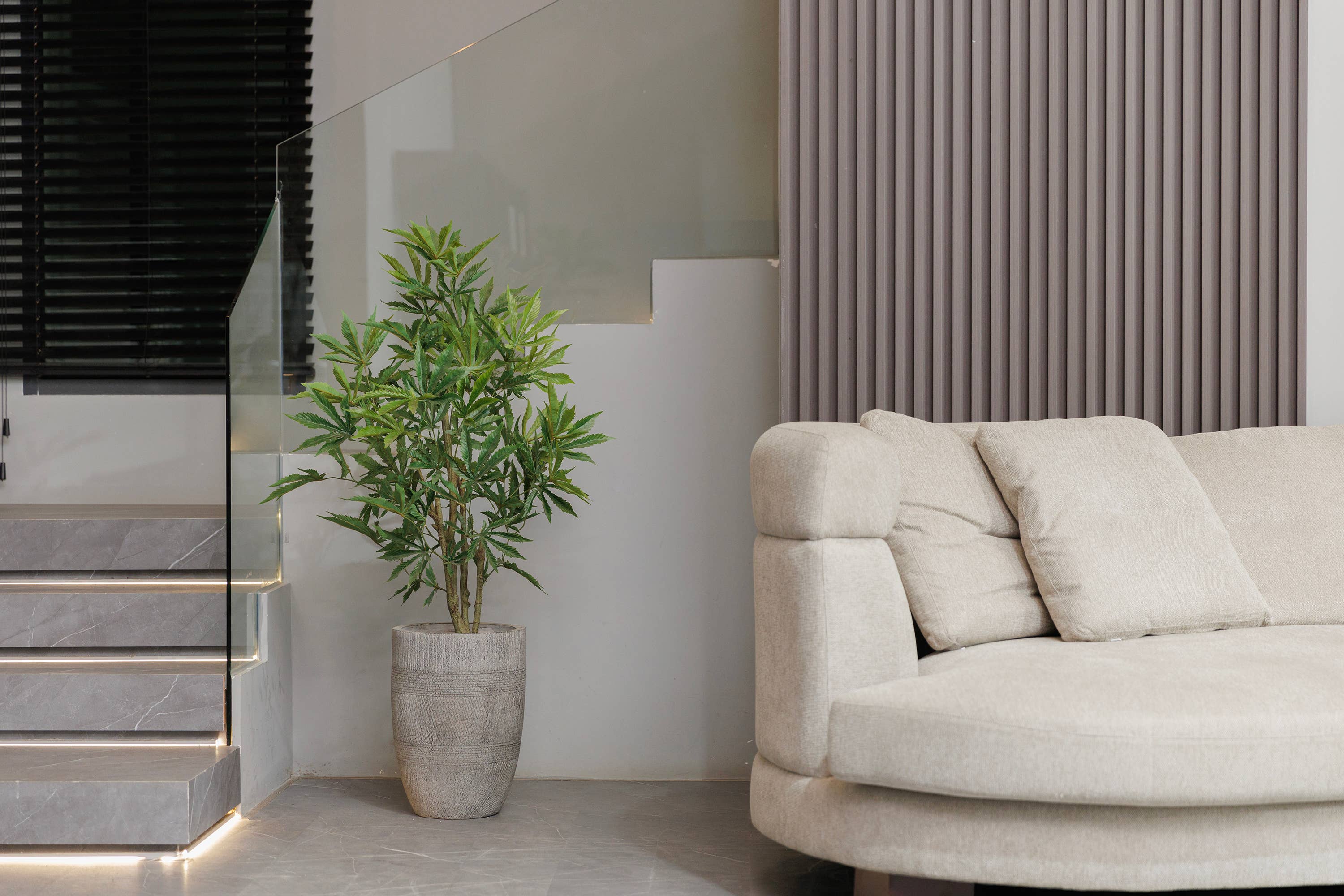 MinxNY - Wholesale Artificial Plant - 50.25"H Cannabis plant, with Rope basket5