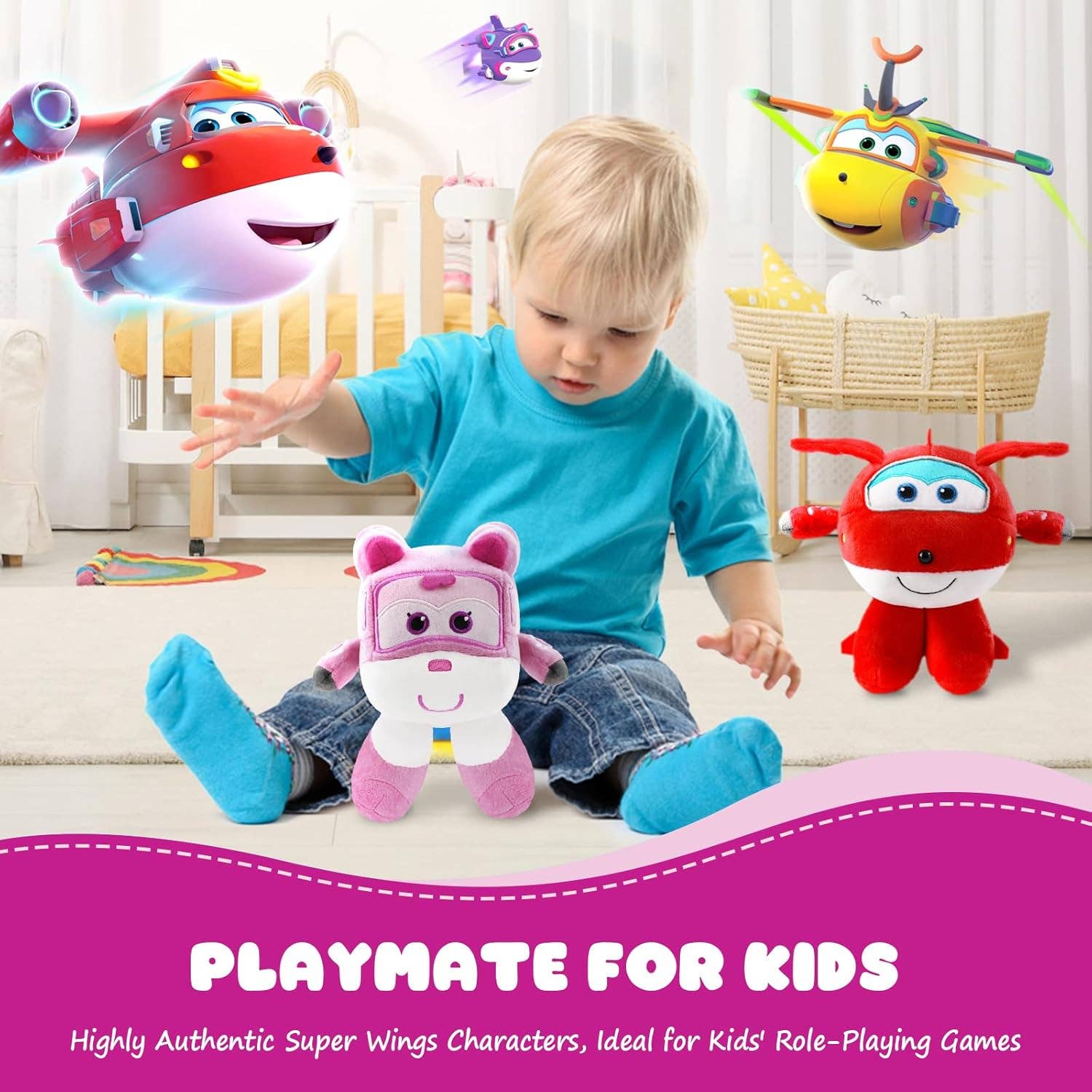 Alpha Toys - Wholesale Stuffed/Plush Toy - Kids & Baby - Super Wings Plush Toys 7" Jett plush and 7" Dizzy plush7