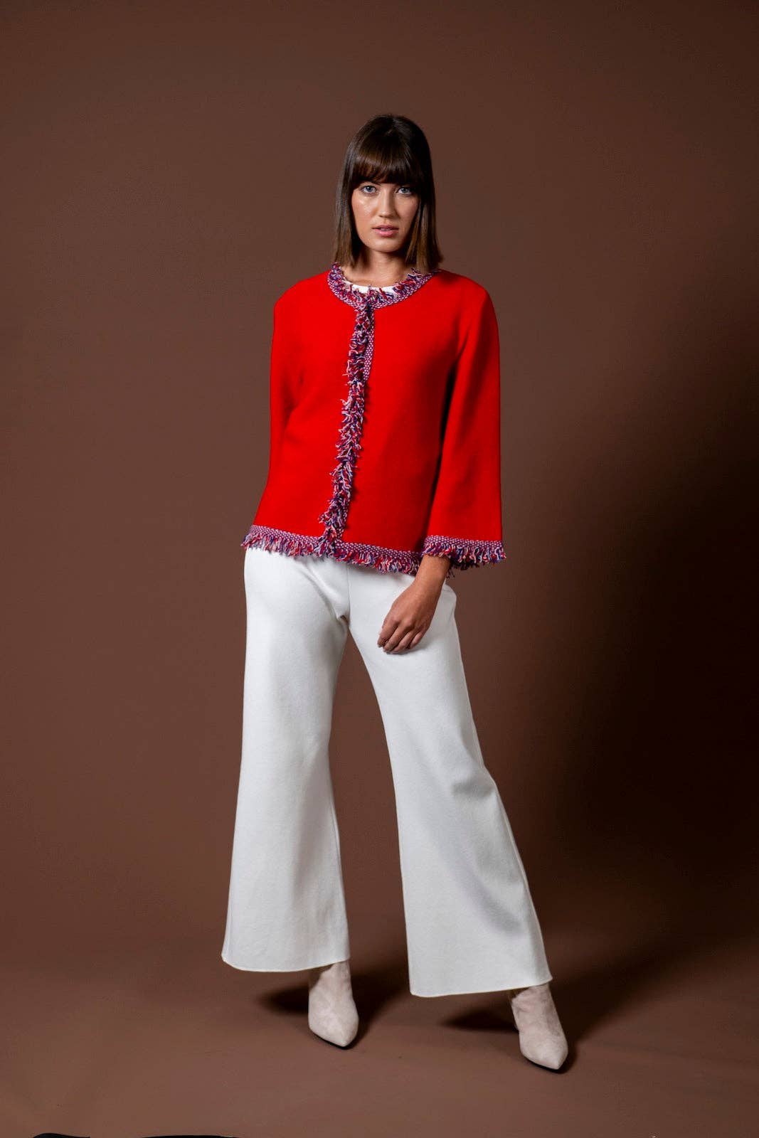 Biana - Wholesale Jacket - Women's - Rita Fringe Jacket ; Red7