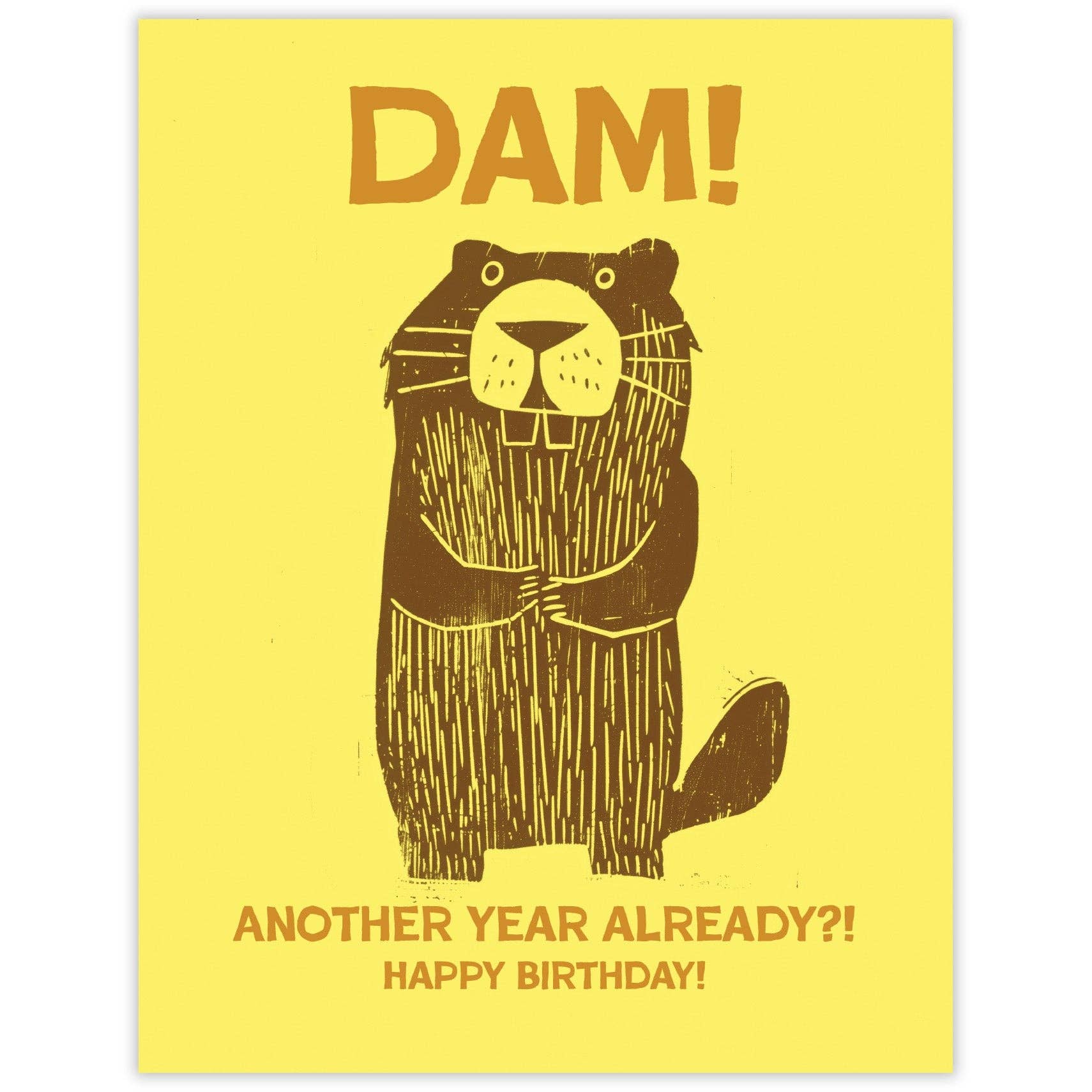 Scarecrow & Nut Tree - Venta al por mayor Tarjetas de cumpleaños - Tarjeta de cumpleaños del castor de la presa0