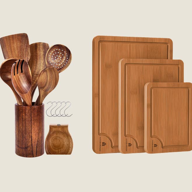 Woodenhouse 8-Piece Utensil & 3 Cutting Boards Set for wholesale by Woodenhouse