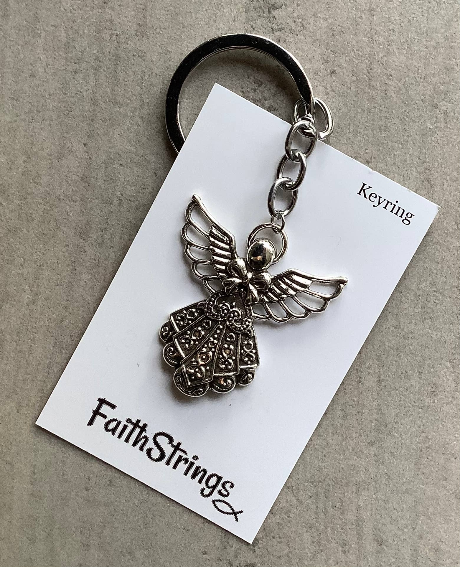Faithstrings – wholesale Keychain – Unisex – Angel Keyring Keychain Christian Metal Gift Faith Christmas0