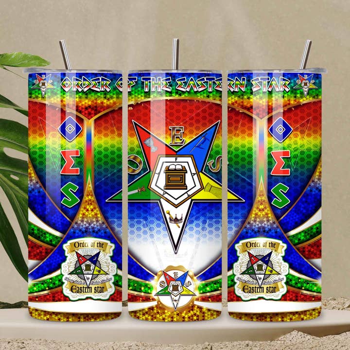 Eastern Star Skinny Tumbler - 20 oz Stainless Steel Drinkware for wholesale by CoRo & Company