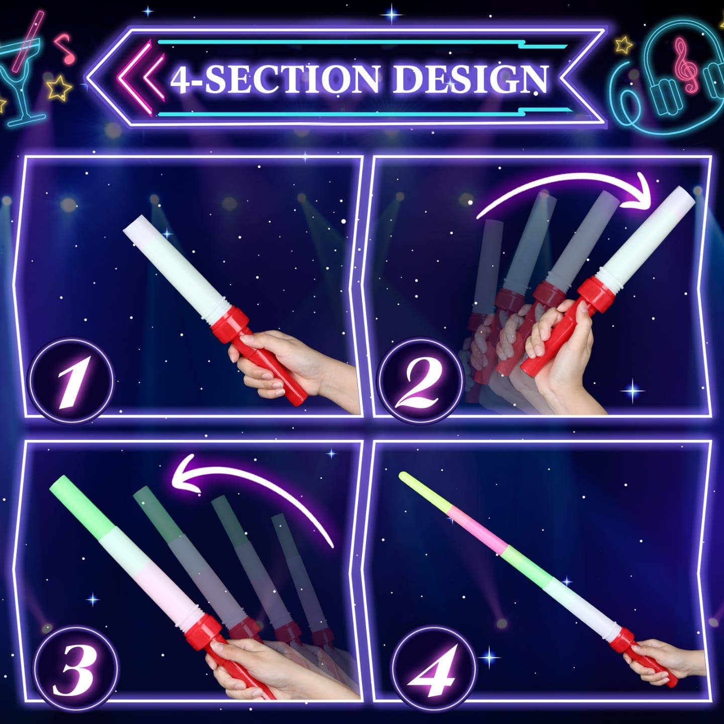 Crover - Wholesale Light-Up Toy - Kids & Baby - Expandable LED Light-Up Swords – 27" Assorted Colors4