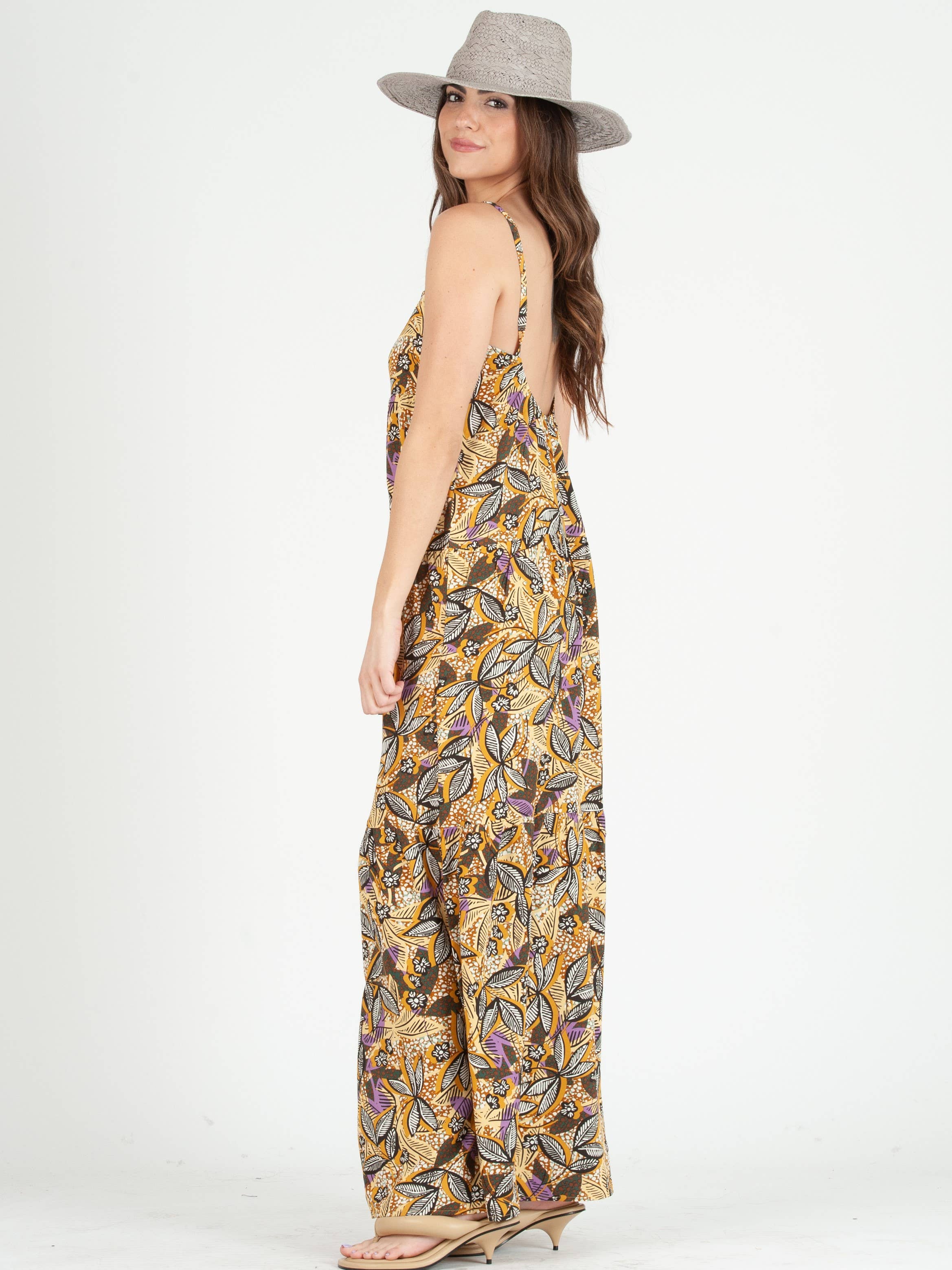 Lucca Couture - Wholesale Dress - Women's - LCD2411-NAFPLION BOHO MAXI DRESS-FIG PRINT1