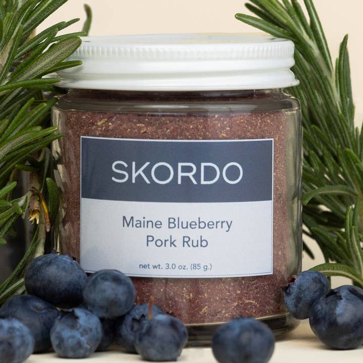 Maine Blueberry Pork Rub for wholesale by SKORDO