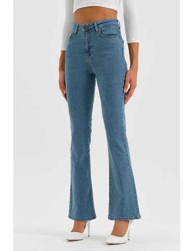 Mani Textile - Wholesale Jeans - Women's - ELITA Flared Jeans - Blue1