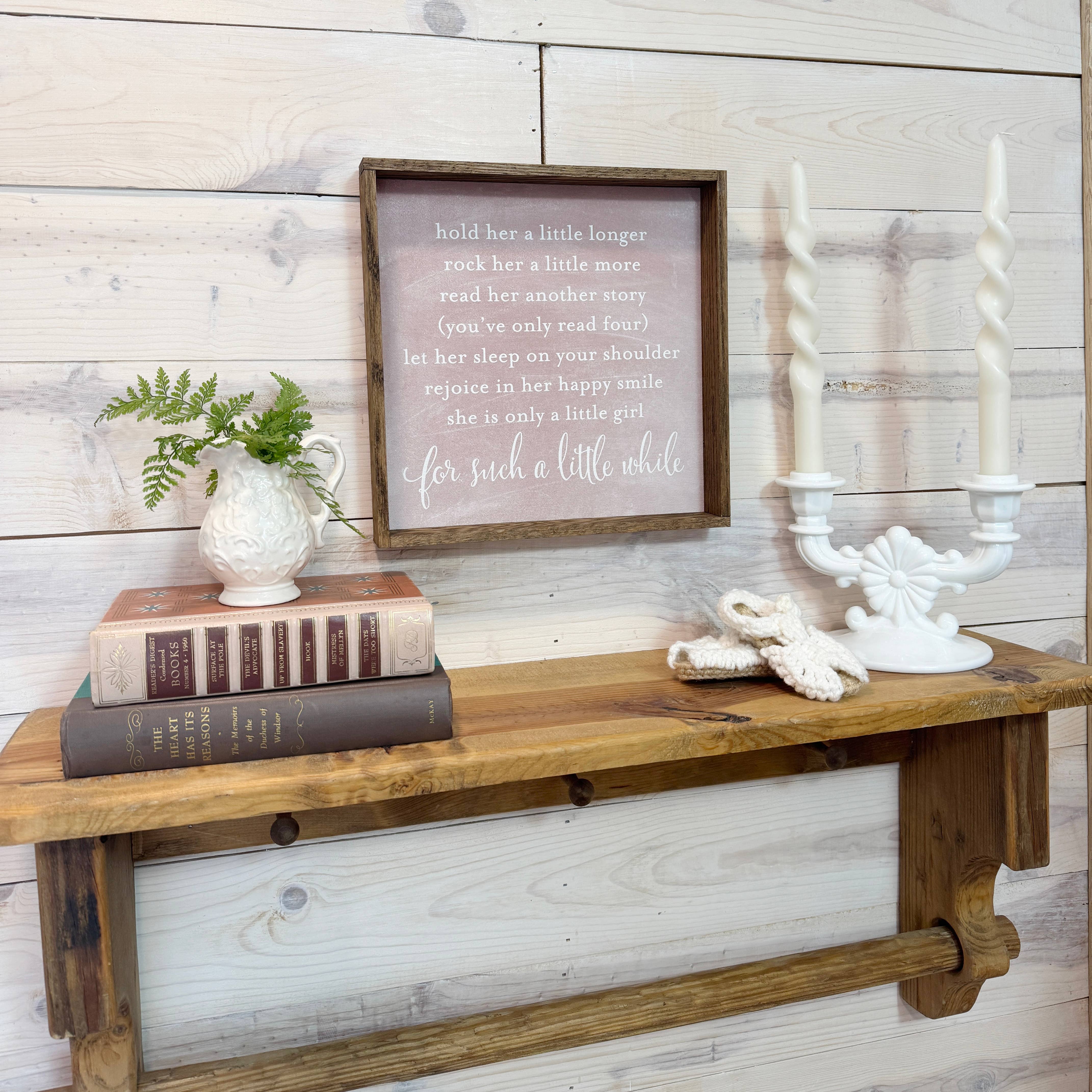 Hangout Home – wholesale Sign – Hold Her a Little Longer - Baby Girl Nursery Art - Cute Poem4