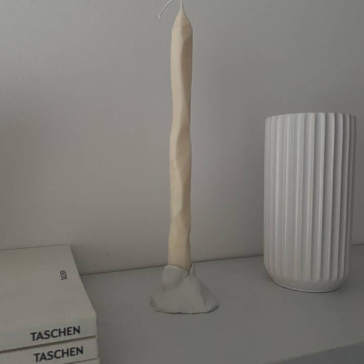 SoieLondon - Wholesale Tapered Candle/Candlestick - Hand carved white tapered candle sticks. Vegan, soy  wax