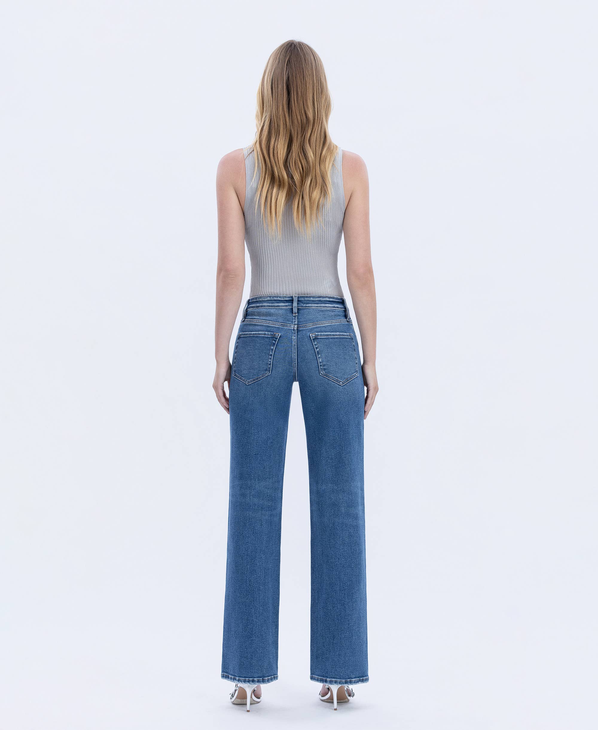 DREAMLAND HIGH RISE FULL LENGTH SLIM WIDE JEANS T6502 for wholesale on Faire5