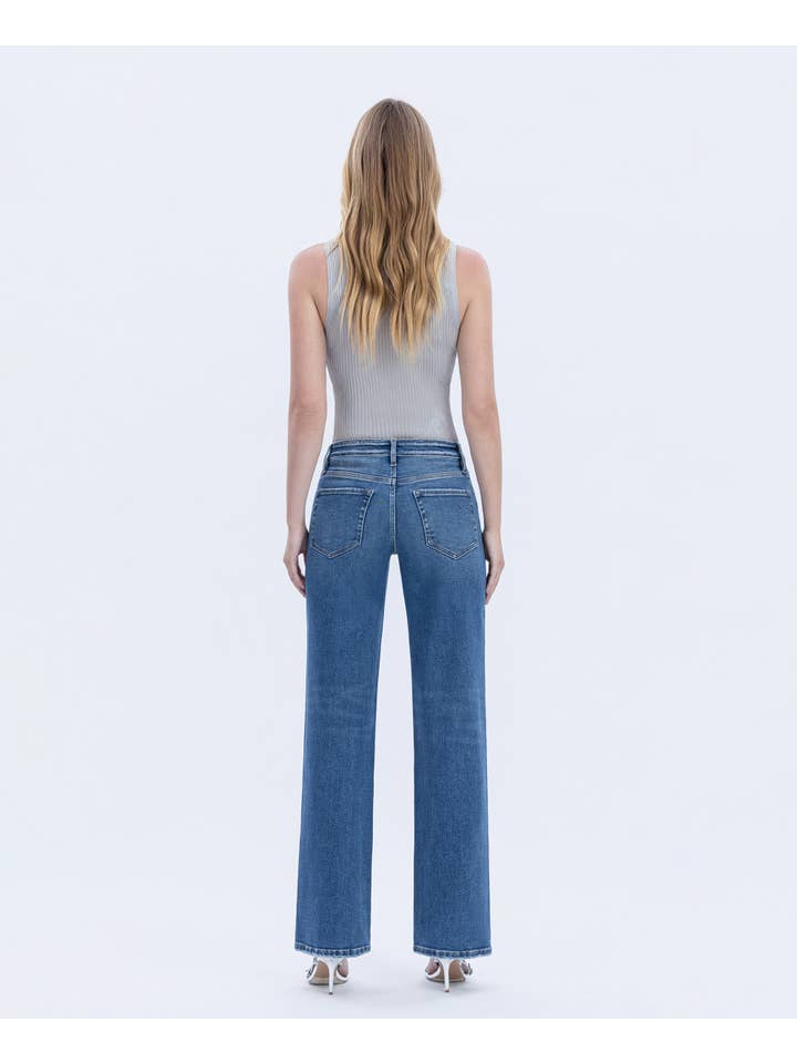 DREAMLAND HIGH RISE FULL LENGTH SLIM WIDE JEANS T6502 for wholesale on Faire5