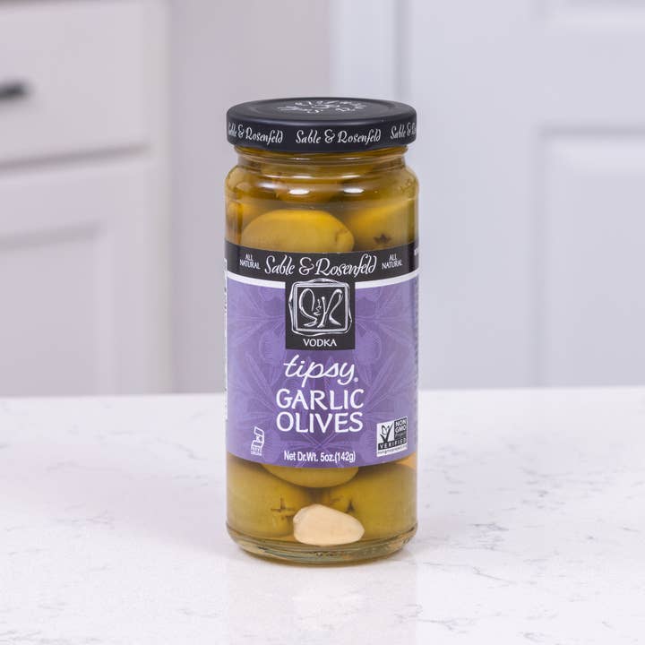 Sable and Rosenfeld est.1970 - Wholesale Cocktail Mix/Syrup - Sable & Rosenfeld All Natural Tipsy Vodka Garlic Olives 5oz