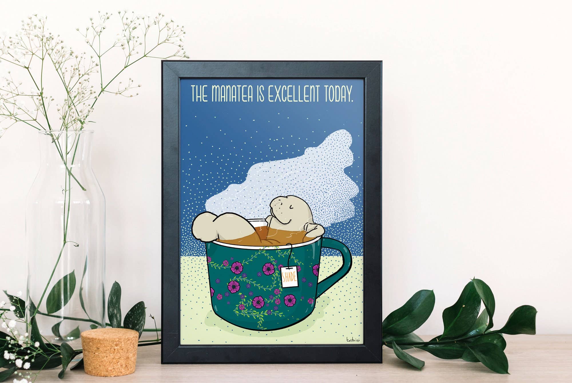 Tostoini - Wholesale Poster - The Manatea Is Excellent Today A3 Poster - Manatee2