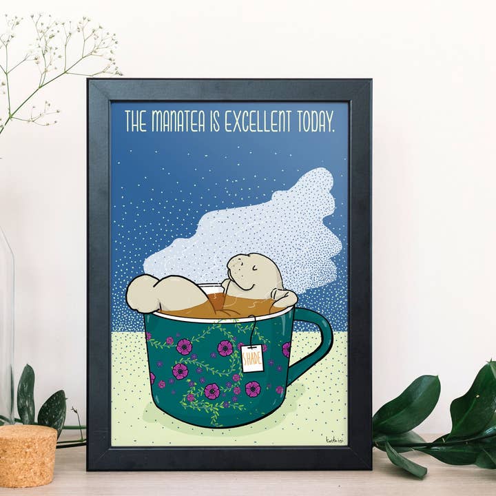 Tostoini - Wholesale Poster - The Manatea Is Excellent Today A3 Poster - Manatee2