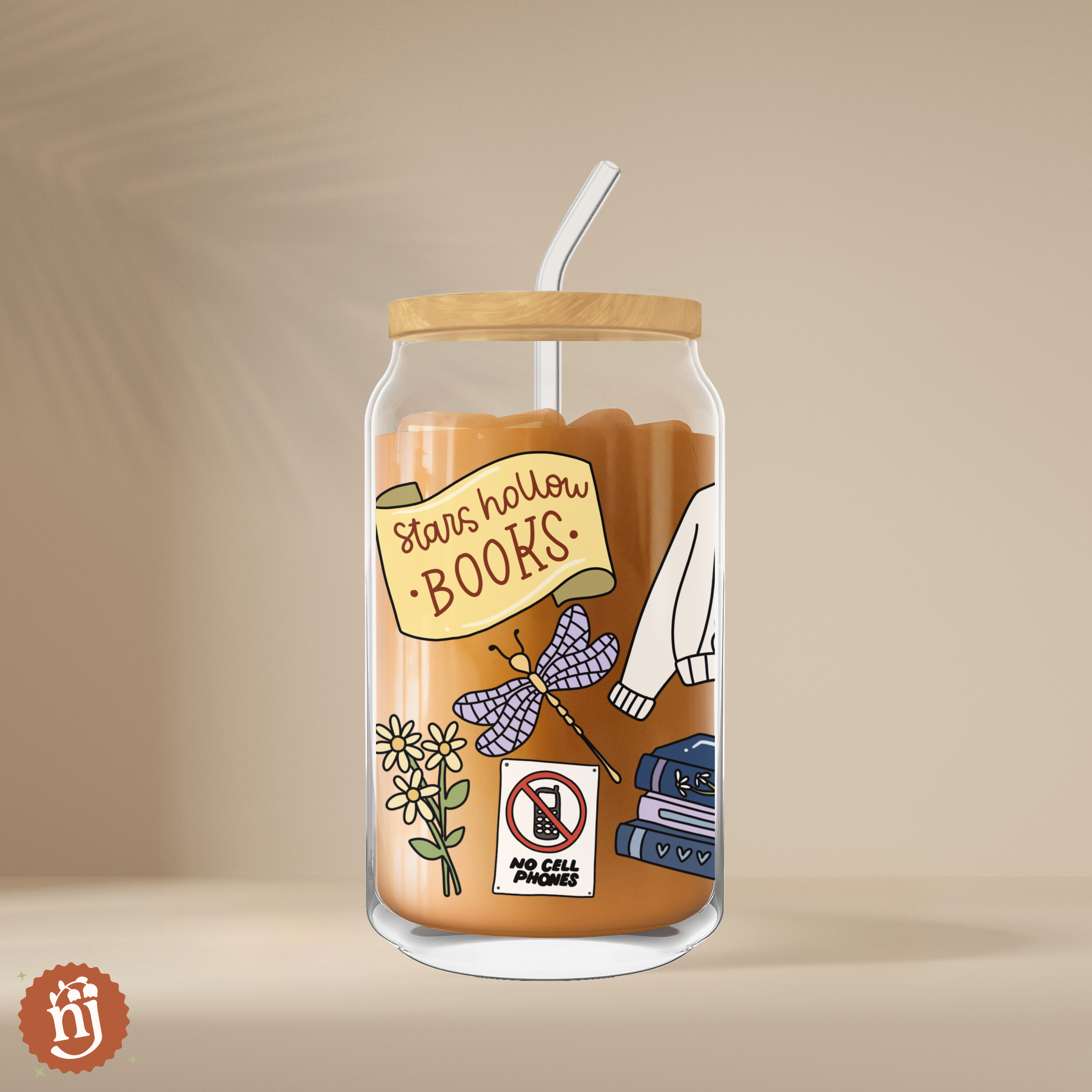 Nearly June Design Co - Vente Verre/tasse - Gilmore Girls Étoiles Creuses Livres Peut Café Verre2