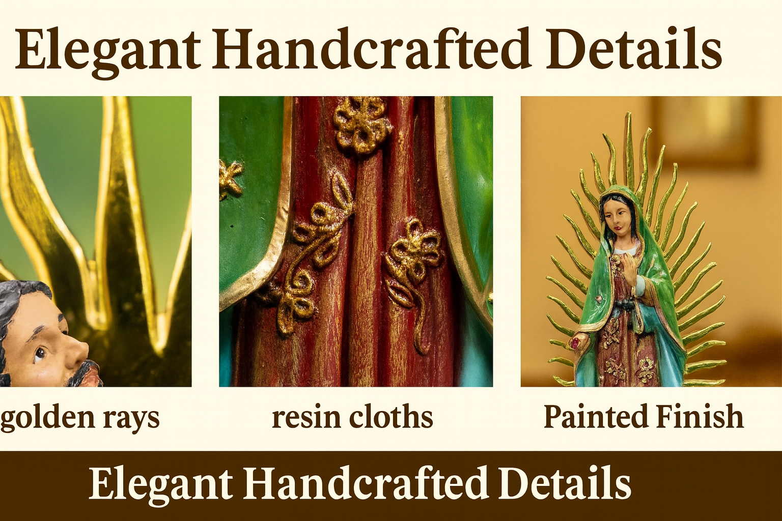 mrcjsales - Wholesale Decorative Figurine - MrcjSales - Our Lady of Guadalupe with Juan Diego Statue | Virgen de Guadalupe con Juan Diego | Multiple Sizes | High-Quality Resin Craft6