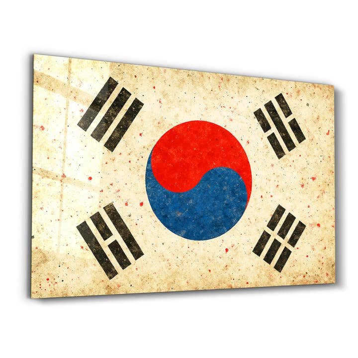 South Korea Flag Splash - Glass Wall Art for wholesale by Artdesigna KG