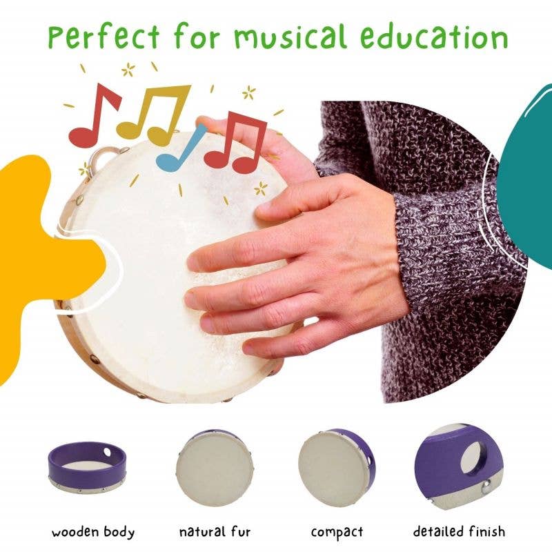 GICO Spielwaren - Wholesale Musical Toy - Kids & Baby - Tambourine Hand Drum Musical Instrument For Children Made of Wood2
