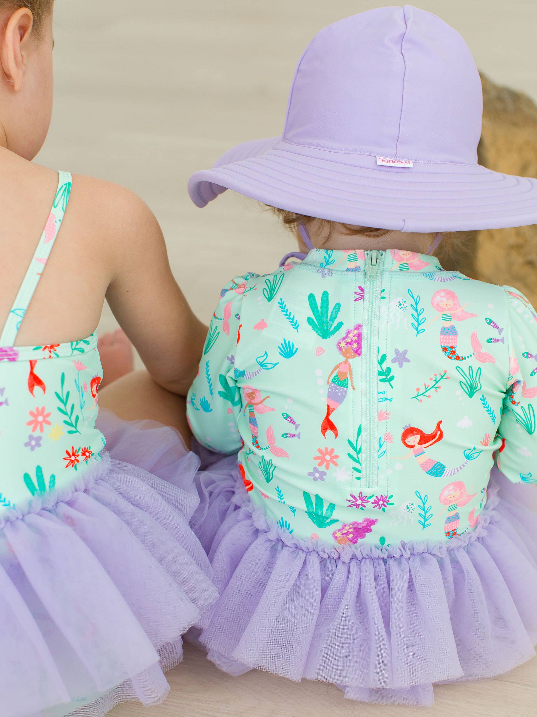 Viola Costume da bagno intero con protezione solare e gonna in tulle per bambine, principessa sirena. in vendita all'ingrosso su Faire5