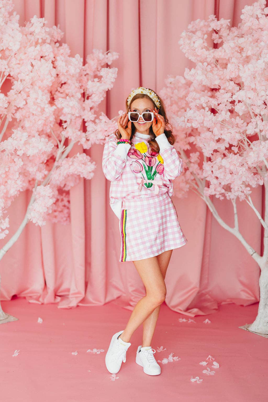 Brianna Cannon - Vente Sweat-shirt à imprimés – femme - Sweat-shirt Bouquet Vichy Rose8