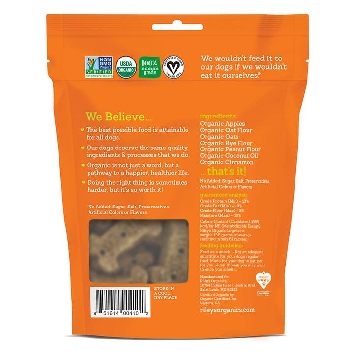 Healthy Breeds - Wholesale Pet Treats - Dog - Riley's Organics Tasty Apple Dog Treats 5 oz
