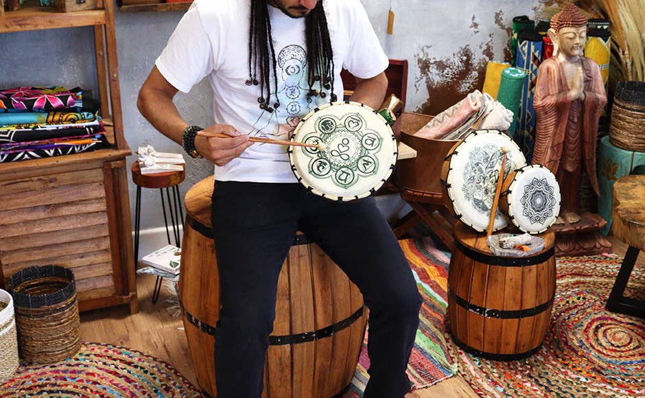 AWGifts Europe – Instrumento musical por atacado – Tambor Djembe artesanal de topo largo - 20 cm4