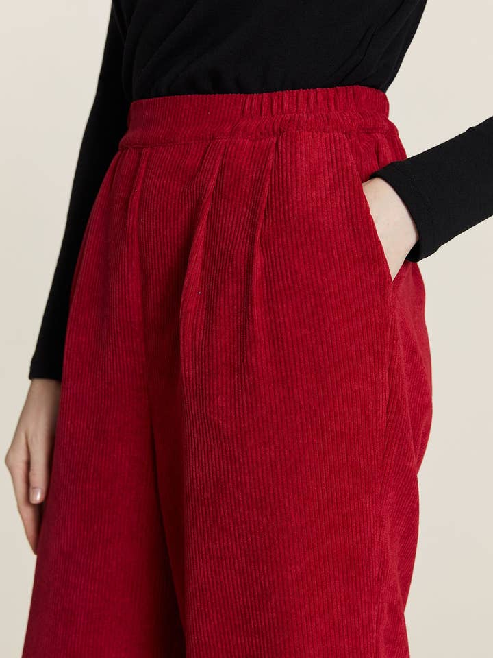 PANTALON DE PANA SIN CIERRE ROJO for wholesale by Pepaloves