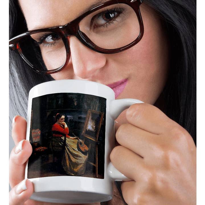 3dRose - Wholesale Coffee Mug - 3dRose, The Studio Young Woman with a Mandolin by Jean Baptiste Camille Corot, Mug9