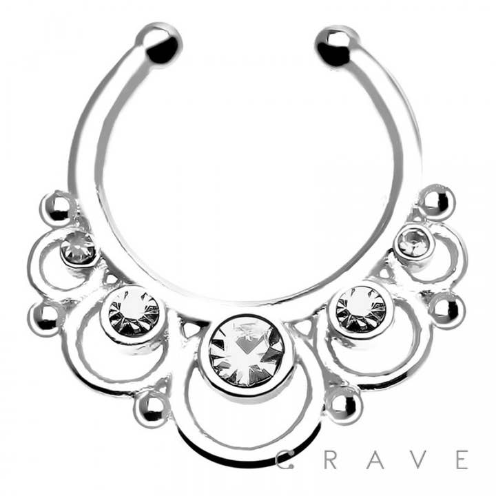 Rose Gold 316L SURGICAL STAINLESS STEEL PRECIOUS FAKE SEPTUM HANGER for wholesale on Faire3