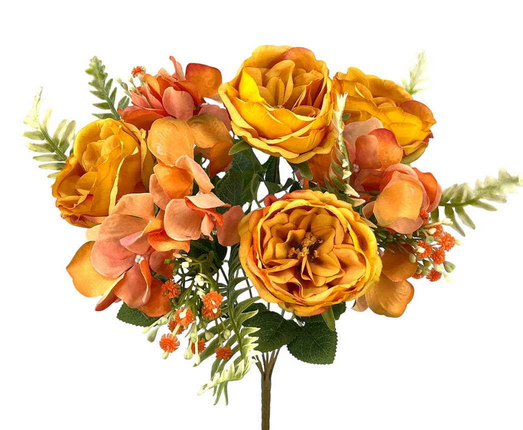 Aguilar Málaga - Wholesale Artificial Flowers - R. PEONIES X7 ORANGE 42cm0